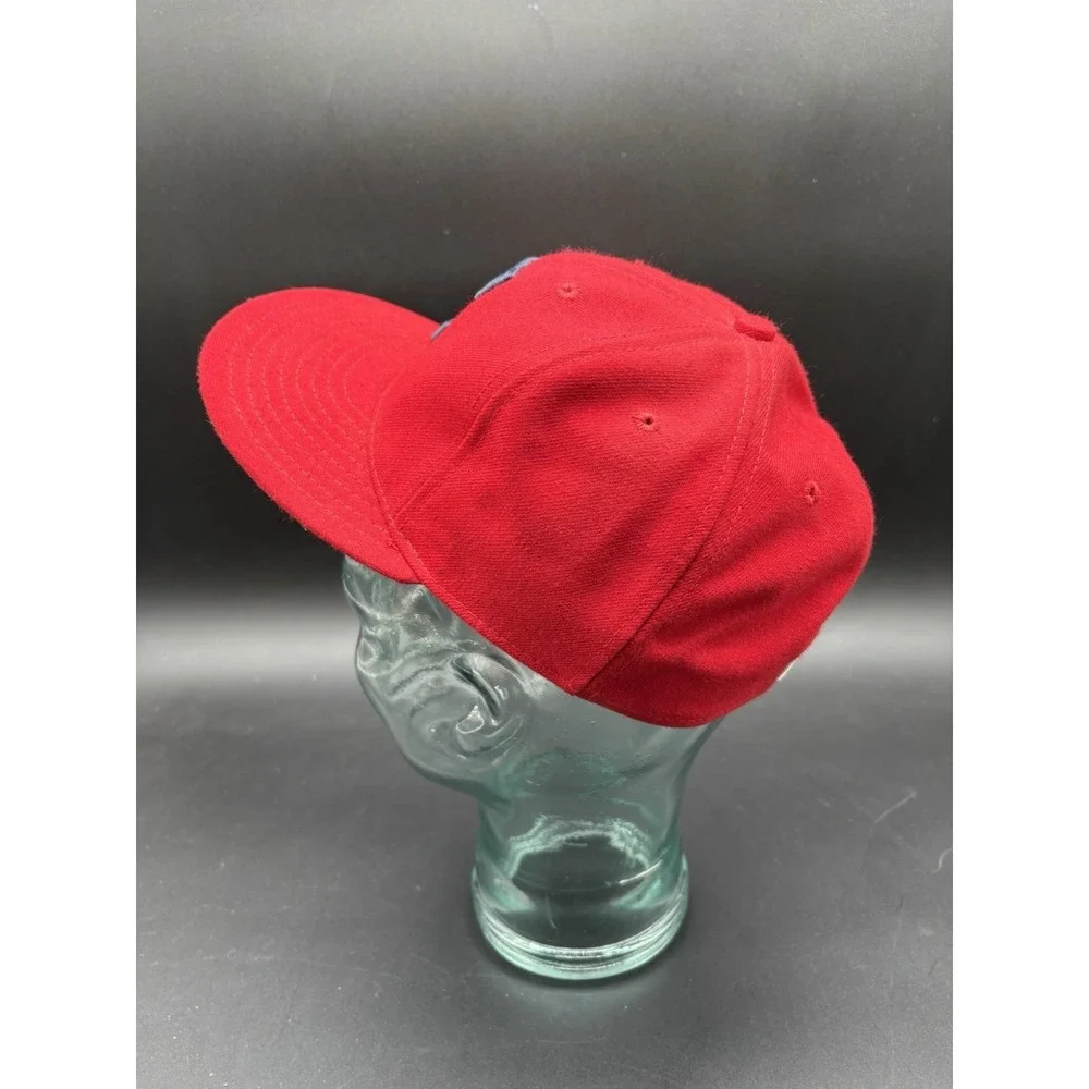 New Era Cleveland Indians MLB Hat Mens 7 1/2 Red Excellent Fitted Wool Cap
